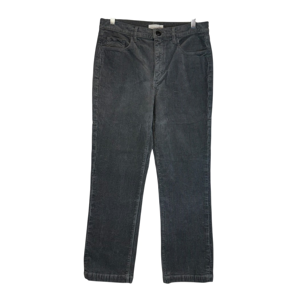 LOFT Corduroy Straight Leg Pants‎ Gray Classic Staple Wintercore Women's Size 8